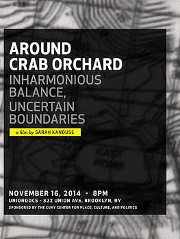 Black and white poster for the film "Around Crab Orchard"