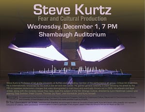 Poster for visiting artist Steve Kurtz