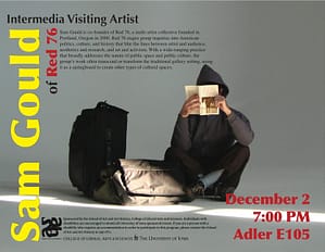 Poster for visiting artist Sam Gould