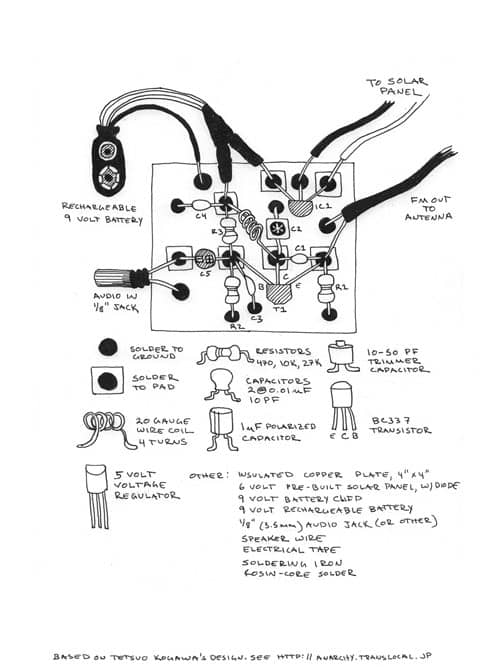 Circuit board view in handwritten diagram