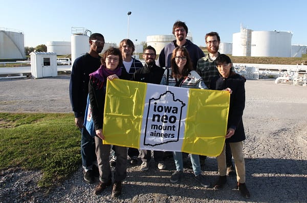 The Iowa Neo-Mountaineers at the Magellan Natural Gas facility in Johnson County, Iowa.
